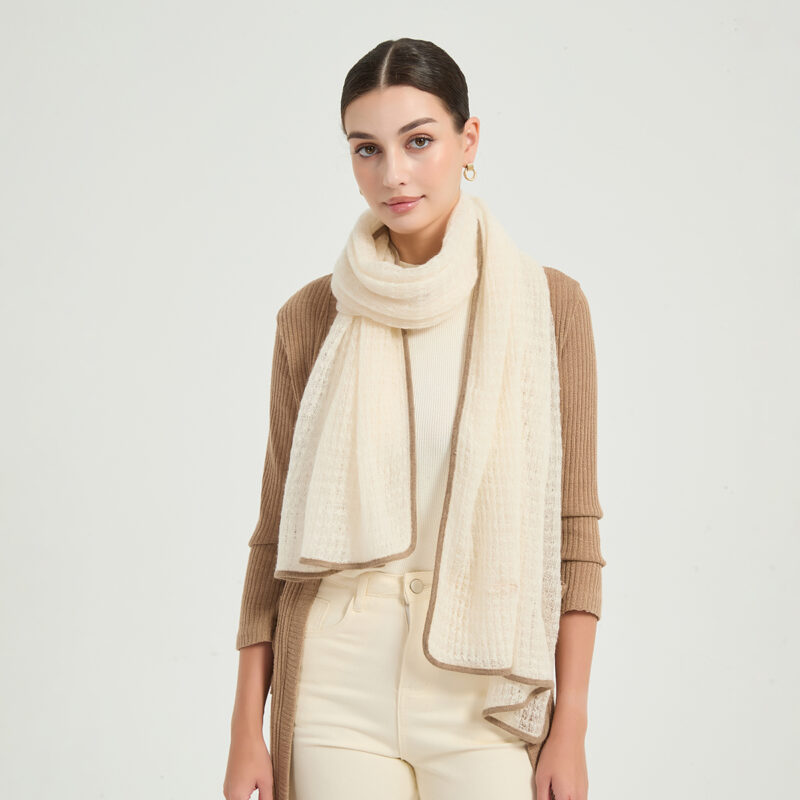 Sciarpa in cashmere Vella Airweave - Bianco - immagine 4