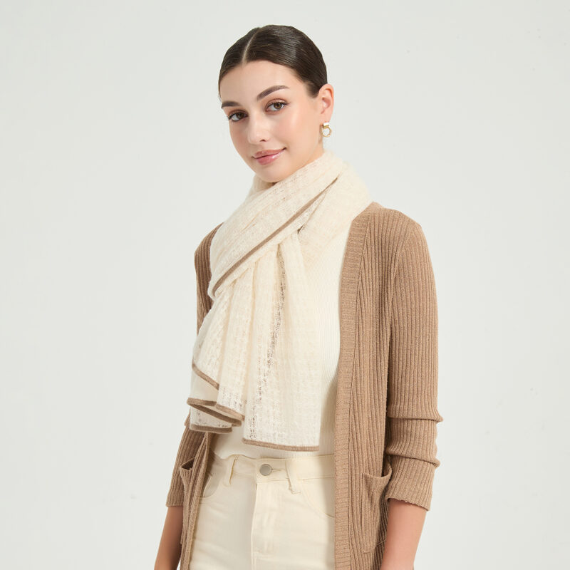 Sciarpa in cashmere Vella Airweave - Bianco - immagine 3