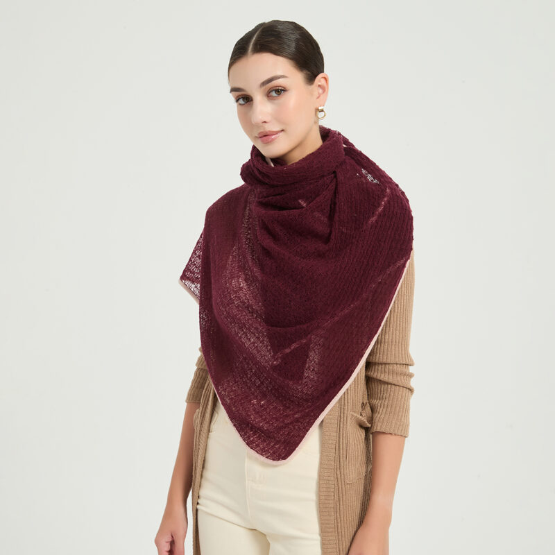 Sciarpa in cashmere Vella Airweave - Borgogna - immagine 4