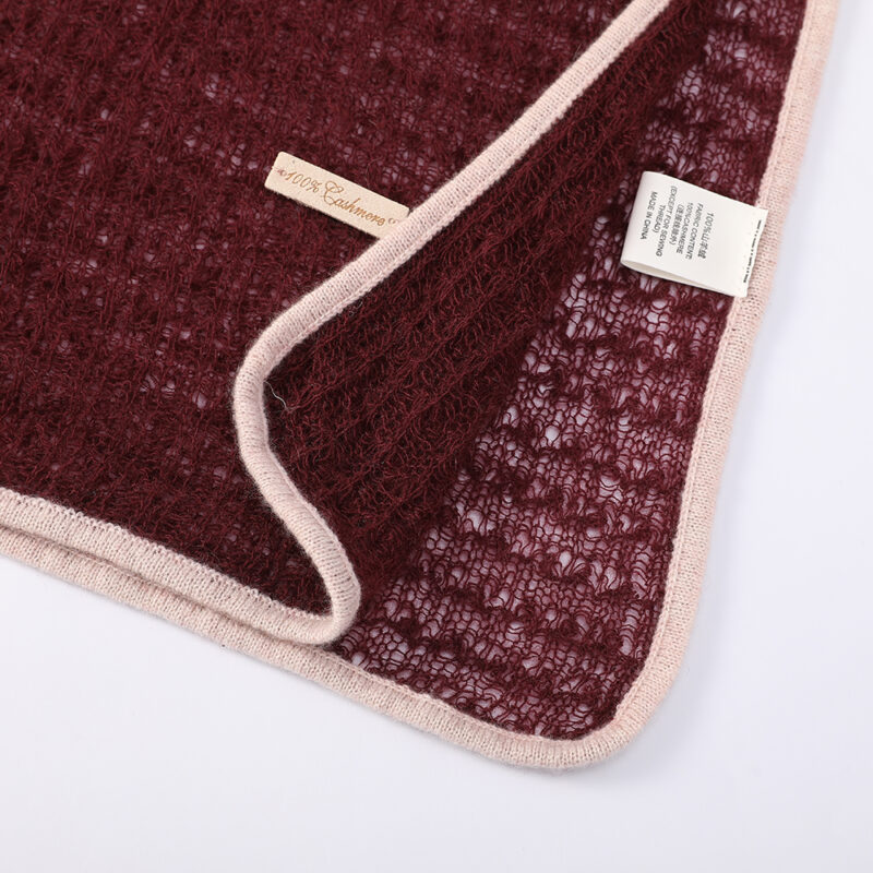 Sciarpa in cashmere Vella Airweave - Borgogna - immagine 5