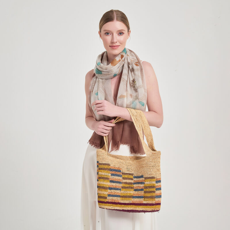 Cilla Raffia Tote - Beige – Bild 2