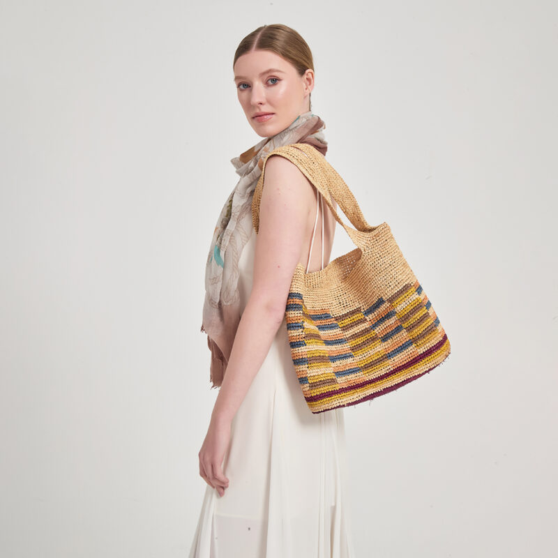 Cilla Raffia Tote - Beige – Bild 3