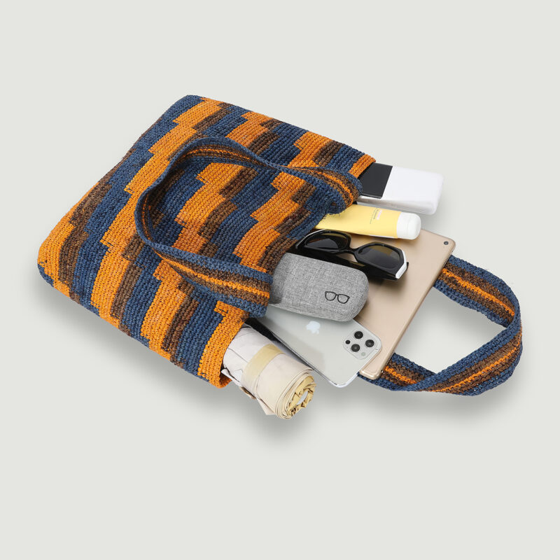 Jayla Raffia Tote - Yellow - Image 6