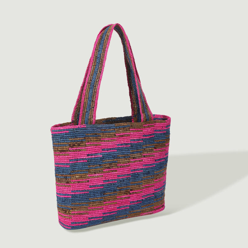 Jayla Raffia Tote - Hot Pink - Image 2