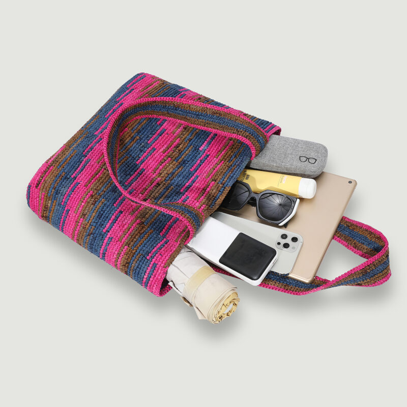 Jayla Raffia Tote - Hot Pink - Image 6