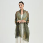 Gianna Featherlight Cashmere Scarf Wrap - Green