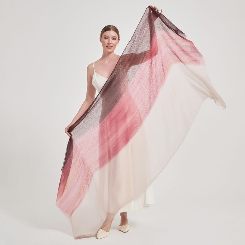 Alaya Featherlight Cashmere Scarf Wrap - Burgundy - Image 2