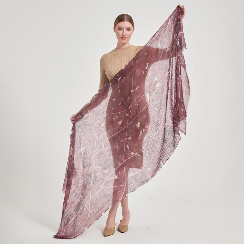 Alys Featherlight Cashmere Scarf Wrap - Grape Purple - Image 2