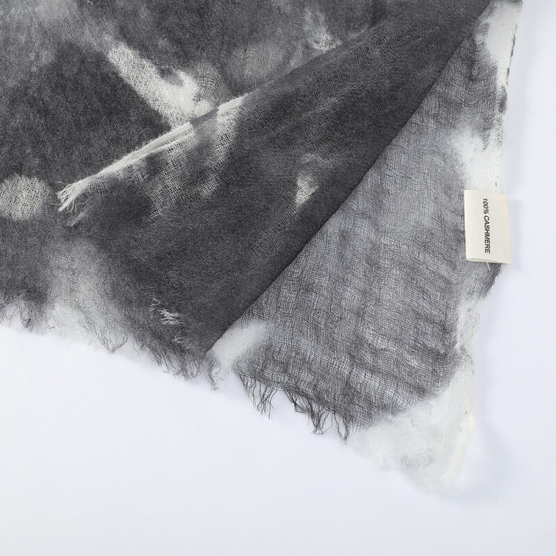 Alys Featherlight Cashmere Scarf Wrap - Dark Grey - Image 6