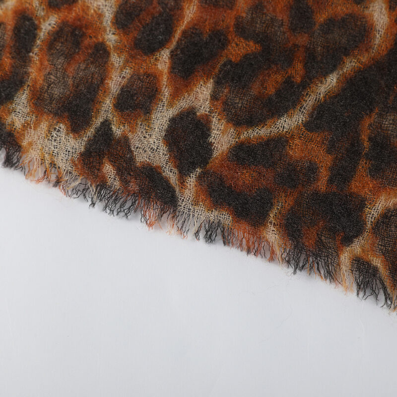 Leopard Print Featherlight Cashmere Scarf Wrap - Image 5