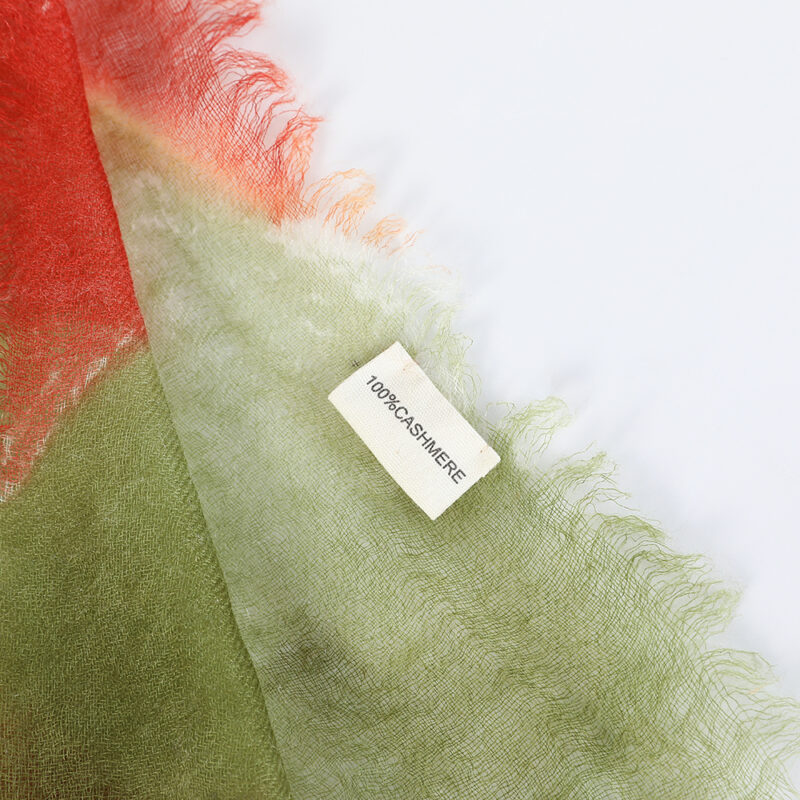 Mable Square Featherlight Cashmere Scarf - Green - Image 7