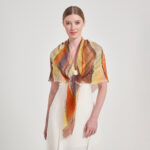 Mable Square Featherlight Cashmere Scarf - Tangerine