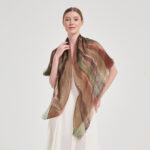 Mable Square Featherlight Cashmere Scarf - Brown