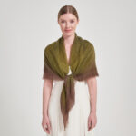 Maeve Square Featherlight Cashmere Scarf - Green