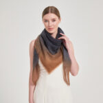Maeve Square Featherlight Cashmere Scarf - Pigeon Blue
