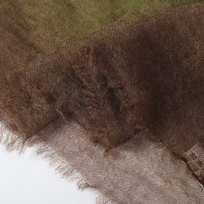 Maeve Square Featherlight Cashmere Scarf - Green - Image 6