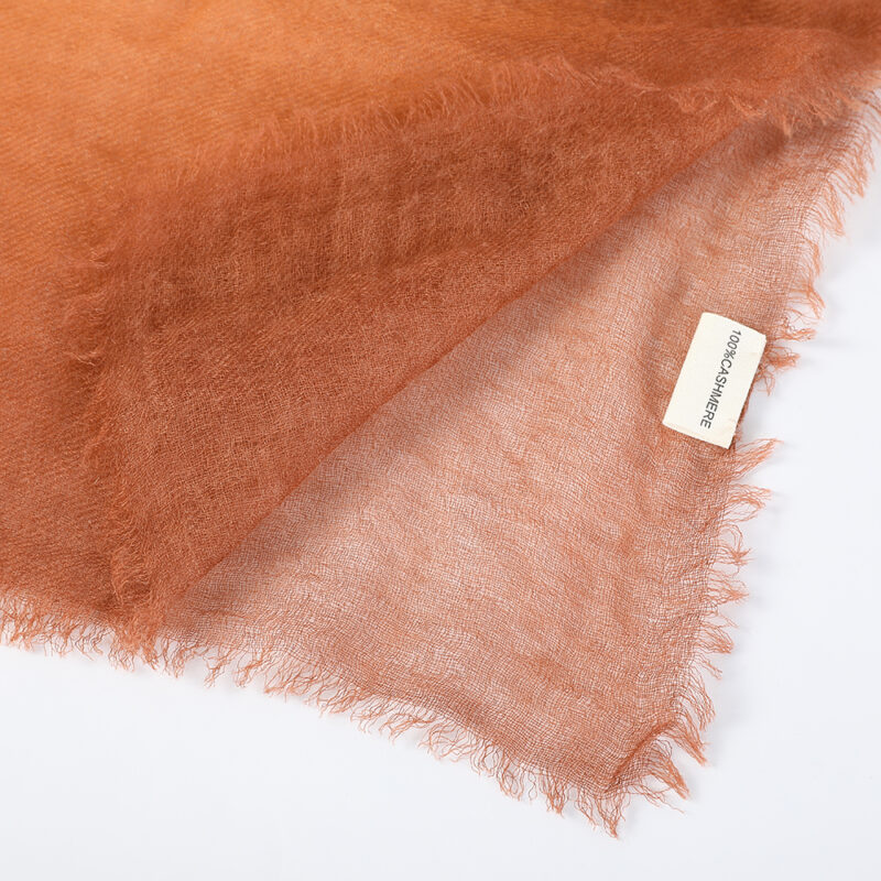 Maeve Square Featherlight Cashmere Scarf - Curry - Image 6