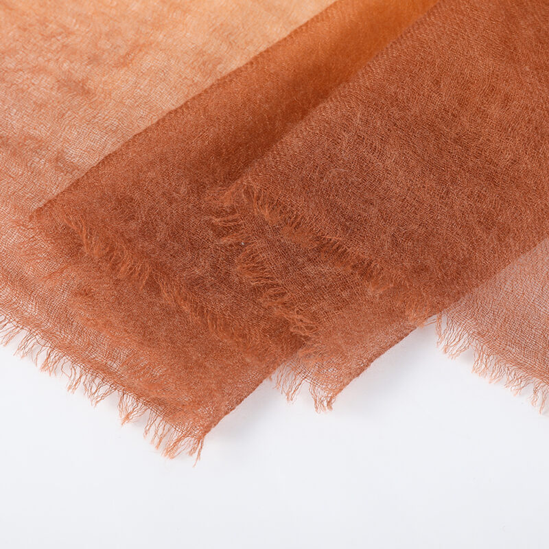 Maeve Square Featherlight Cashmere Scarf - Curry - Image 7