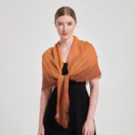 Maeve Square Featherlight Cashmere Scarf - Curry