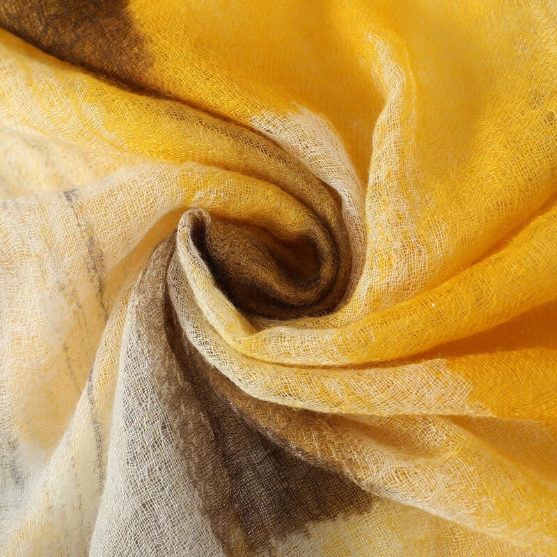 Alaya Featherlight Cashmere Scarf Wrap - Yellow - Image 5