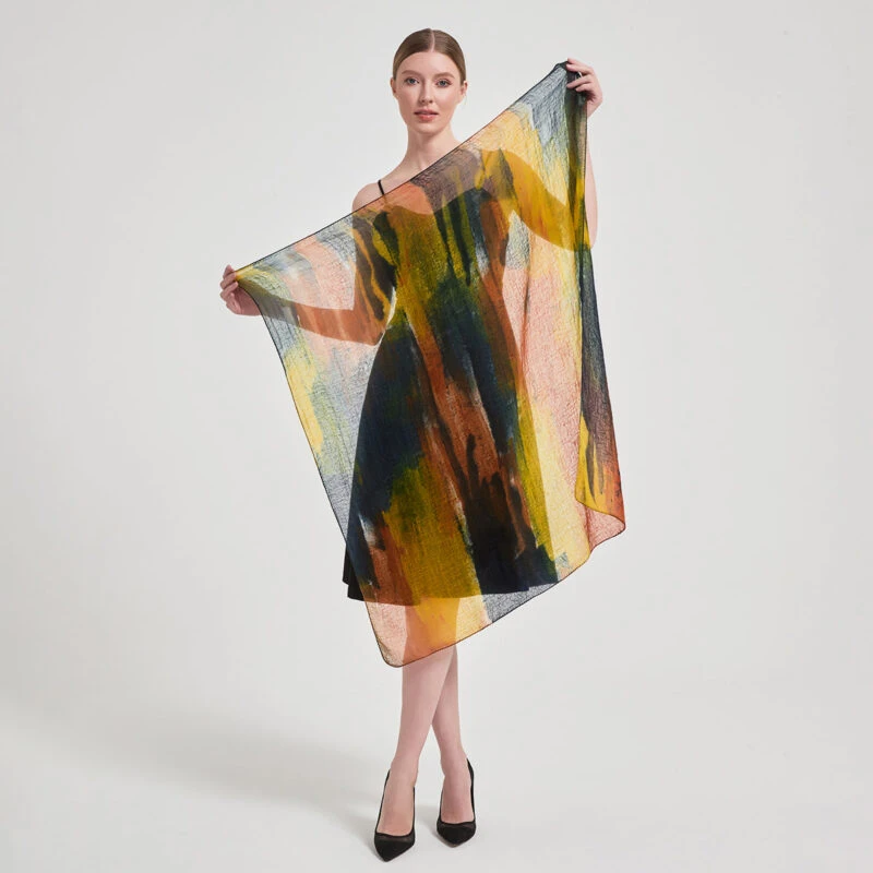 Fia Square Featherlight Cashmere Scarf - Image 2