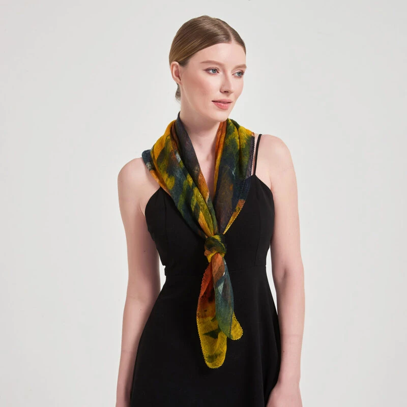 Fia Square Featherlight Cashmere Scarf - Image 4