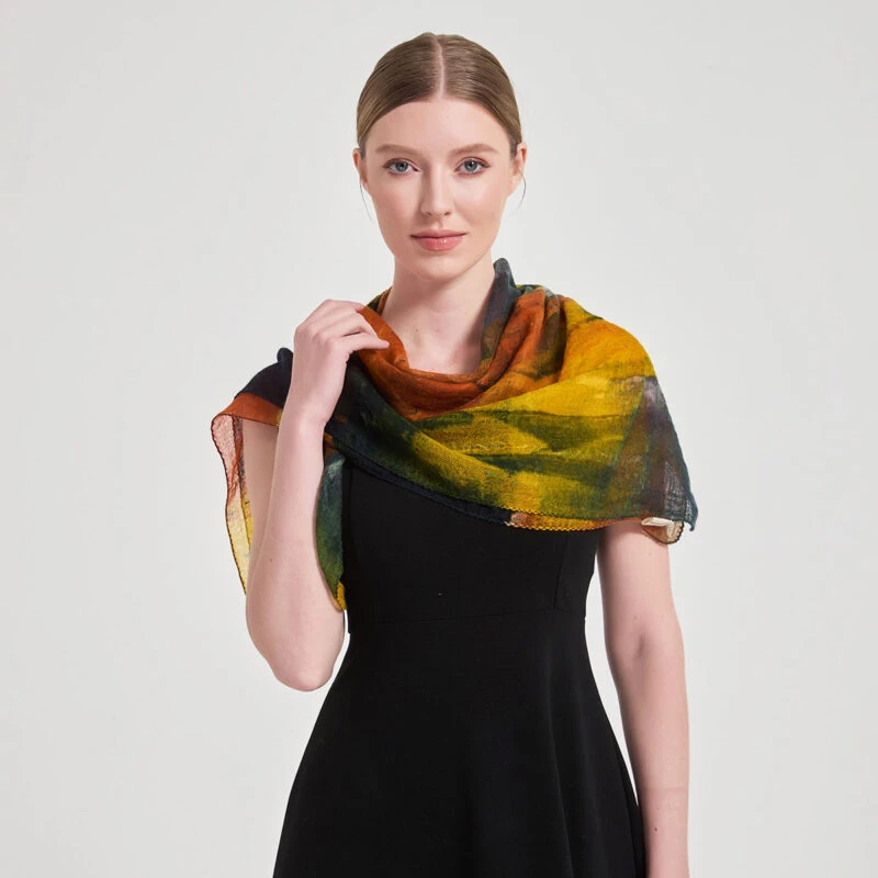 Fia Square Featherlight Cashmere Scarf - Image 3