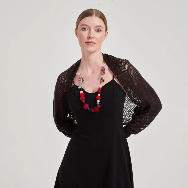 Elara Cashmere Wool Necklace - Red - Image 2